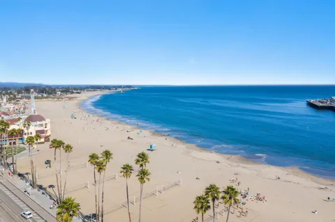 an ocean view with beach