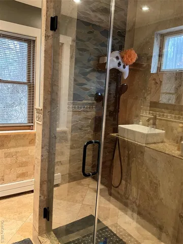 a bathroom with a shower