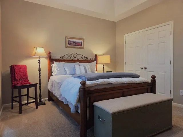a view of bathroom with dual sinks