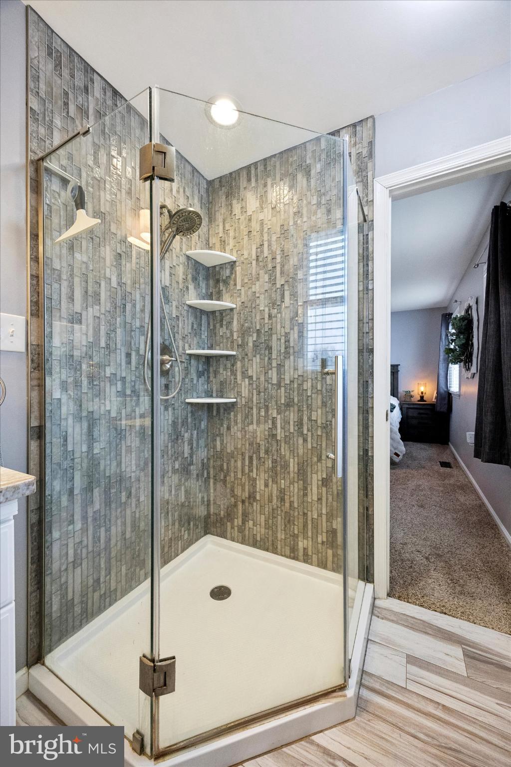 132 Rugby Road Birdsboro, PA 19508 - Photo 18 of 25 Sleek glass shower with modern tile design.