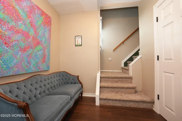 an aerial view of a house with swimming pool