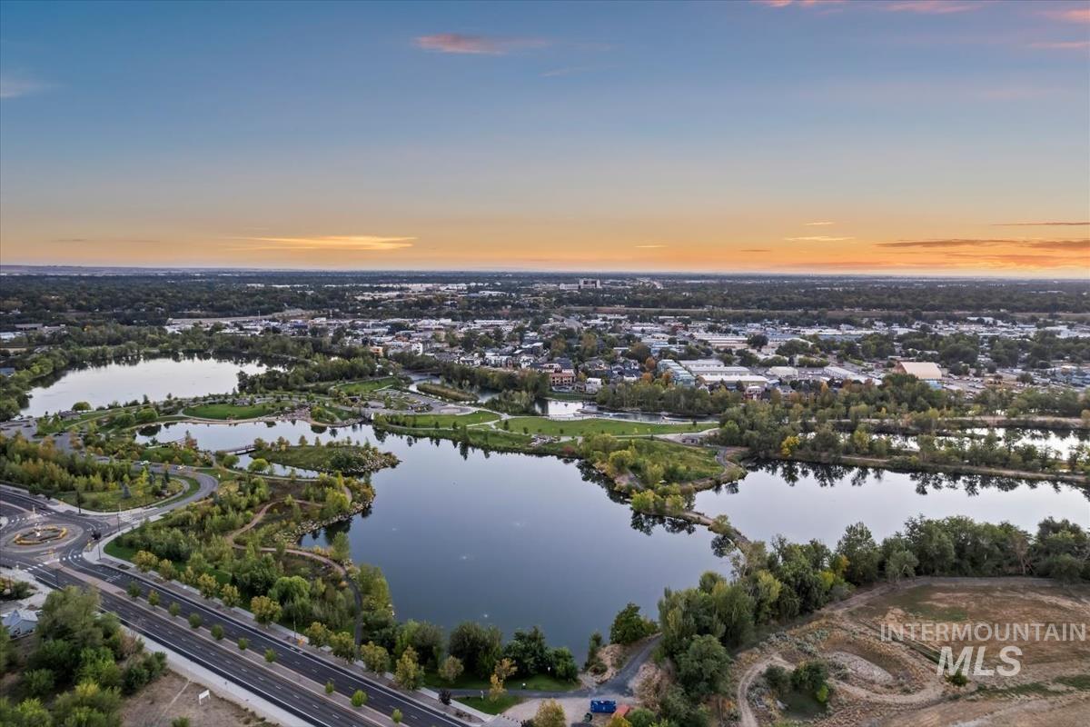 3249 West Moore Street Boise, ID 83702 - Photo 2 of 35 Aerial view at dusk of a water view