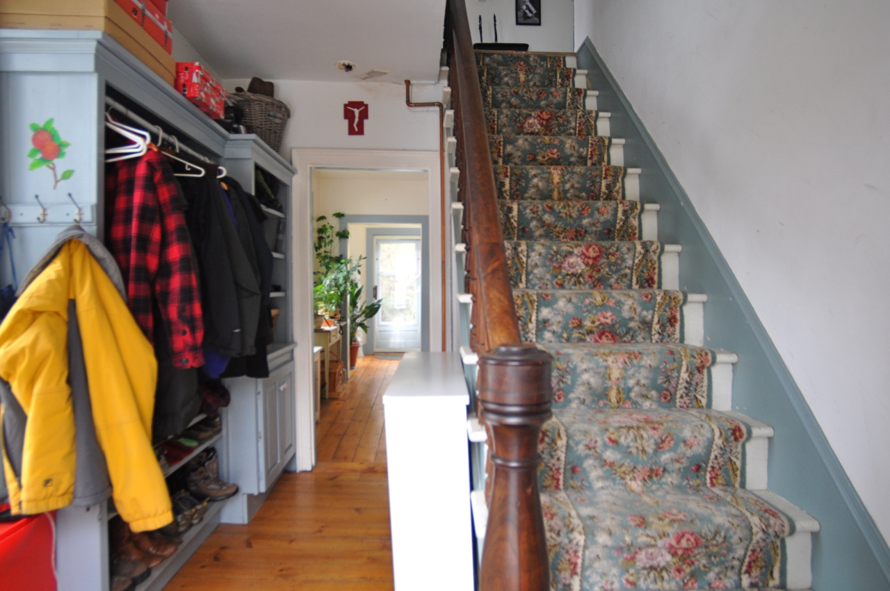 walking through the front door