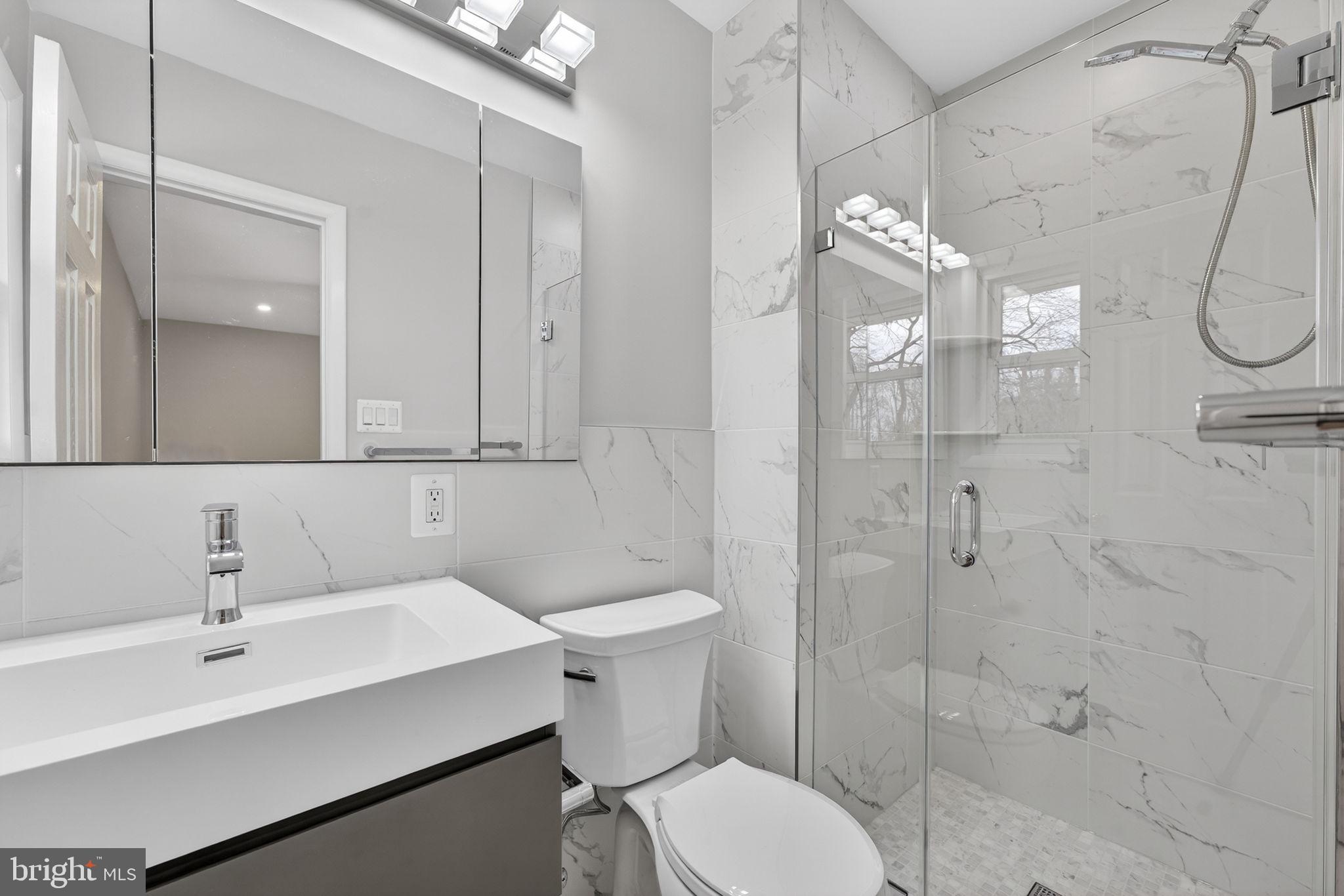 7507 Murillo Street Springfield, VA 22151 - Photo 30 of 44 a bathroom with a sink a toilet and shower