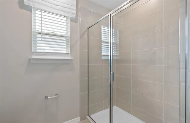 a bathroom with a shower