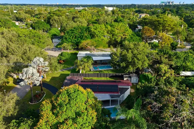a view of a lake with a house