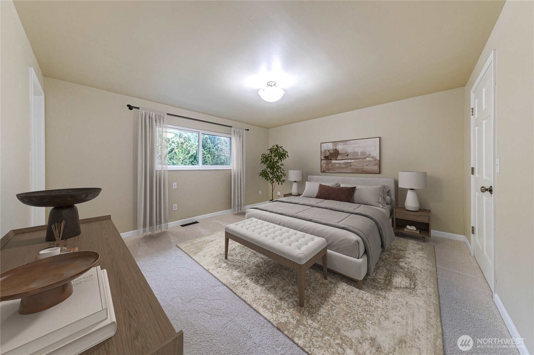 321 216th Street Southeast Bothell, WA 98021 - Photo 11 of 33 a bedroom with a bed and a chandelier