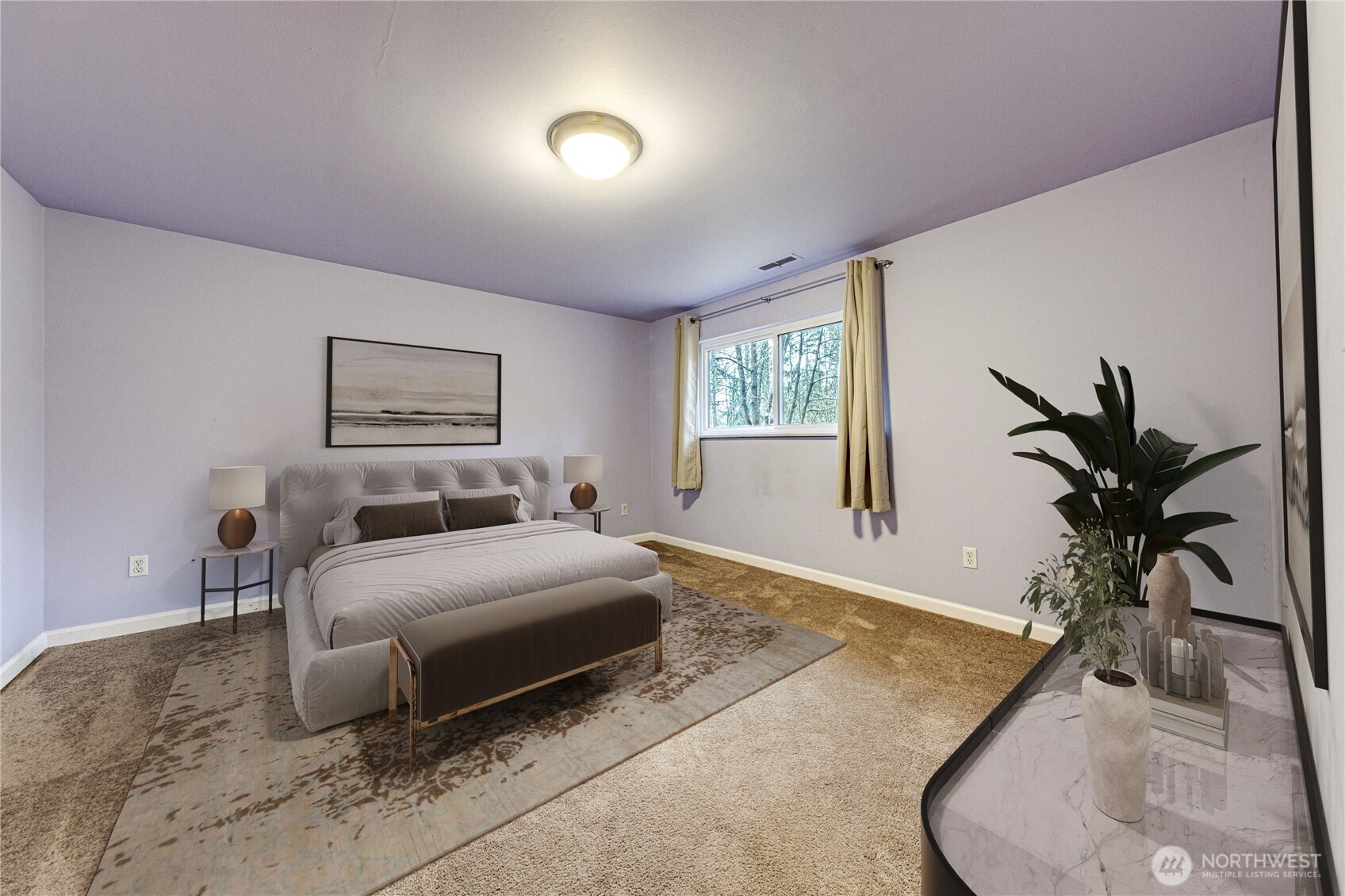 321 216th Street Southeast Bothell, WA 98021 - Photo 19 of 33 a bedroom with a bed and a potted plant