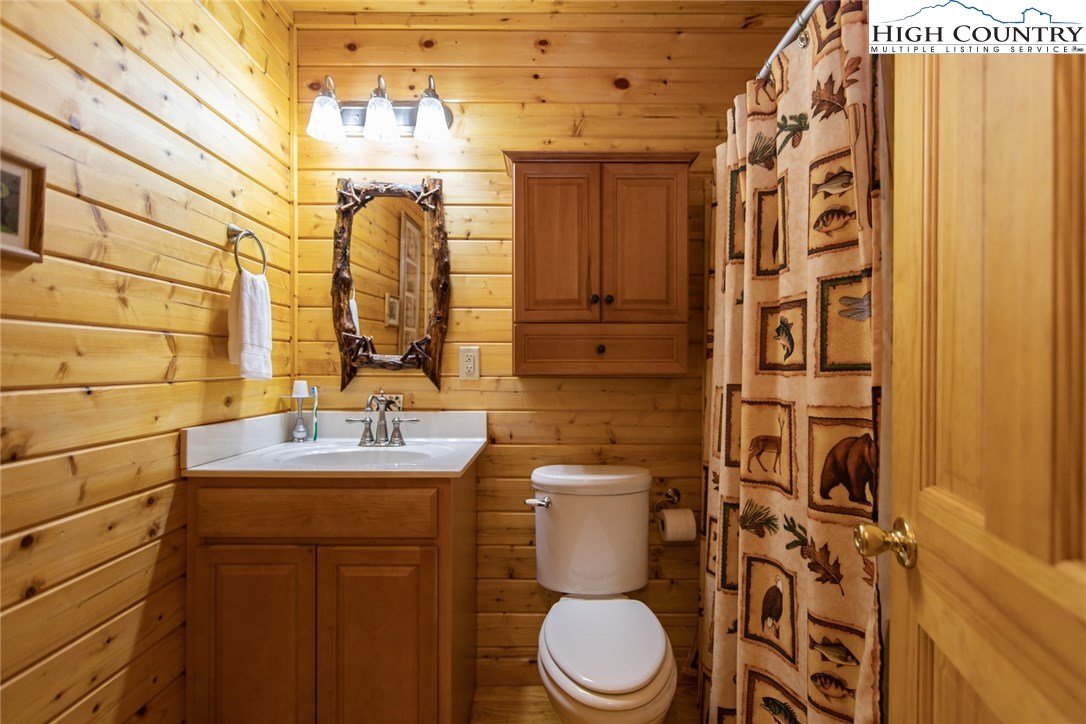 605 Wolf Pen Road Purlear, NC 28665 - Photo 24 of 50 a bathroom with a toilet sink and mirror