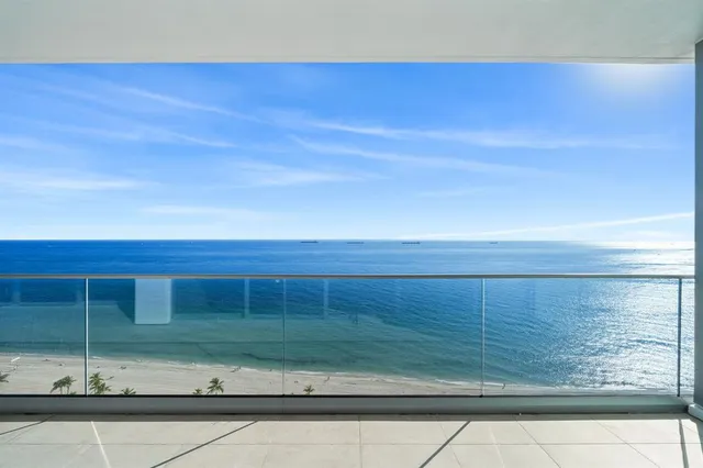 a view of balcony and ocean