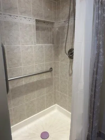 a bathroom with a shower