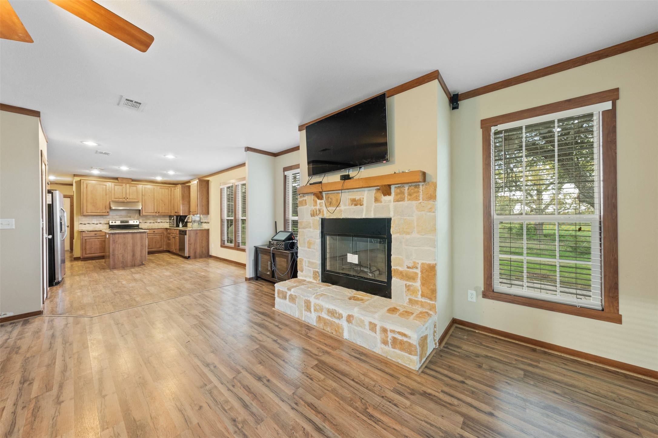 4636 Highway 71 Columbus, TX 78934 - Photo 33 of 50 a view of a livingroom with a fireplace and window