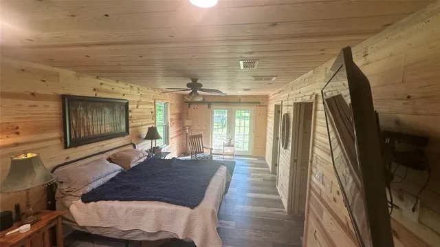 a view of a door and chair