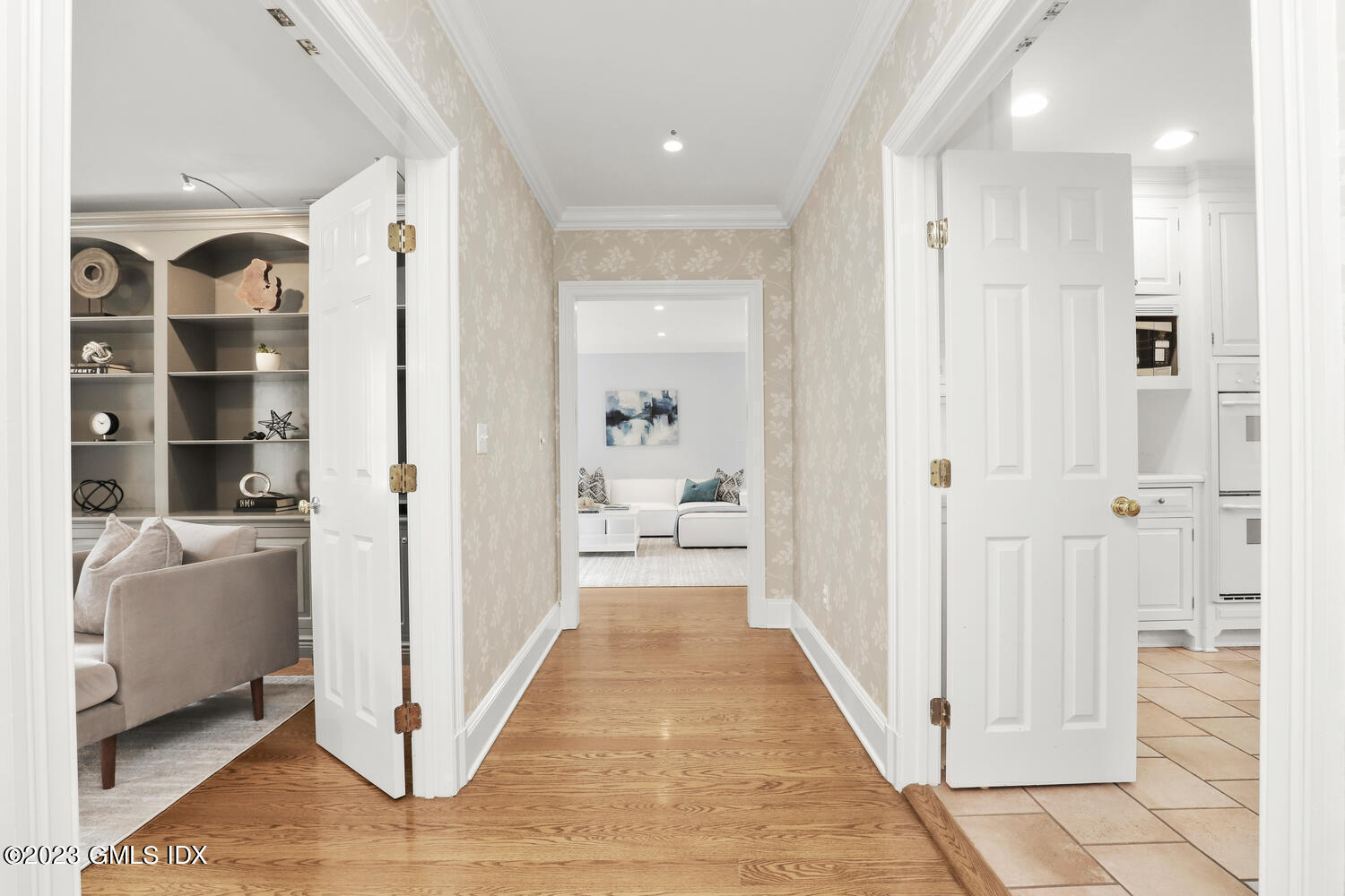 31 Fairfield Road Greenwich, CT 06830 - Photo 6 of 28 a view of a hallway with closet and wooden floor