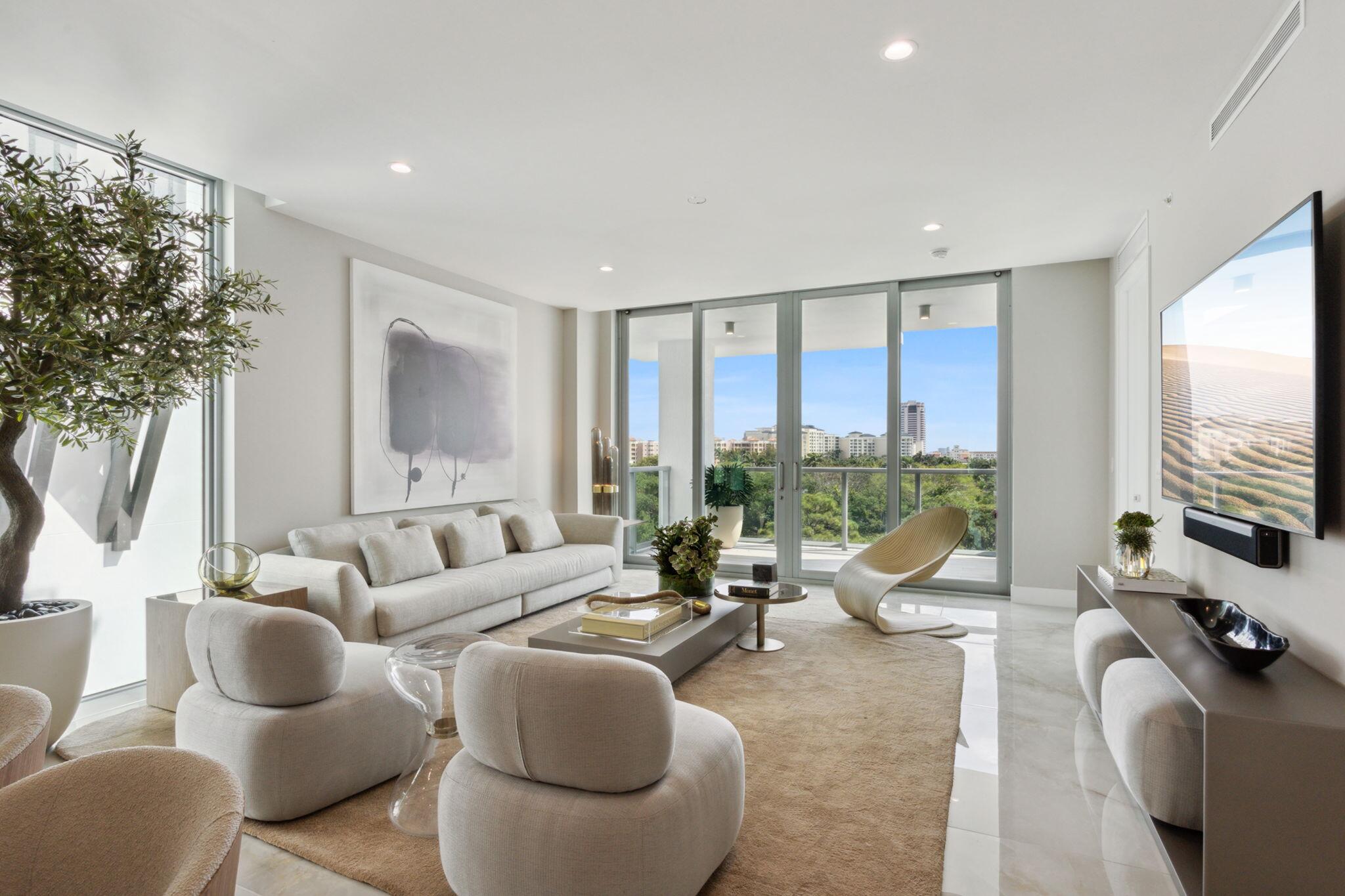 475 East Royal Palm Road, Unit 605 Boca Raton, FL 33432 - Photo 3 of 62 a living room with furniture and a large window