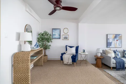 a living room with furniture