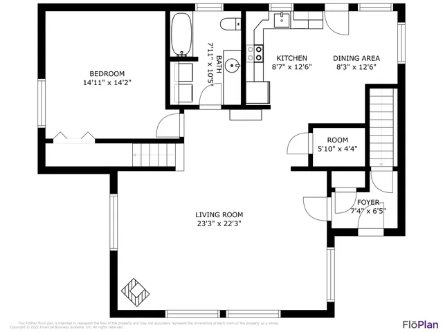 a room with furniture and large windows