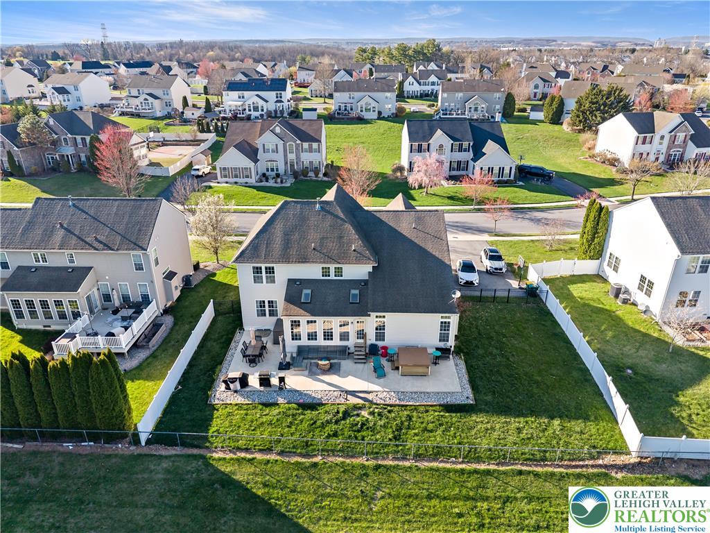 130 Lower Way Road Easton, PA 18045 - Photo 52 of 56 an aerial view of a house with a swimming pool yard and outdoor seating