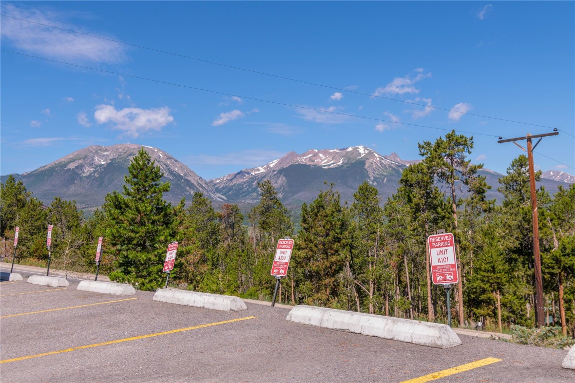 110 Evergreen Road, Unit 102 Dillon, CO 80435 - Photo 18 of 30 a street sign on the side of a road