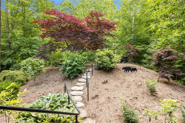 a backyard of a house with lots of green space