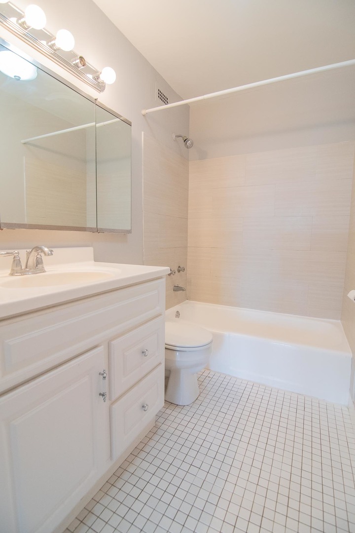 5415 North Sheridan Road, Unit 3808 Chicago, IL 60640 - Photo 10 of 16 a bathroom with a sink a toilet and a bathtub