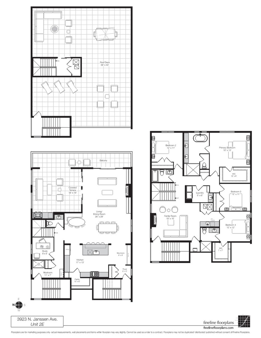 3923 North Janssen Avenue, Unit 2E Chicago, IL 60613 - Photo 3 of 13 a picture of a floor plan