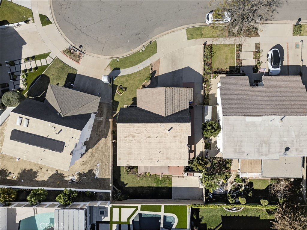 6116 East Paseo Rio Azul Anaheim, CA 92807 - Photo 49 of 54 an aerial view of a house with garden space and street view