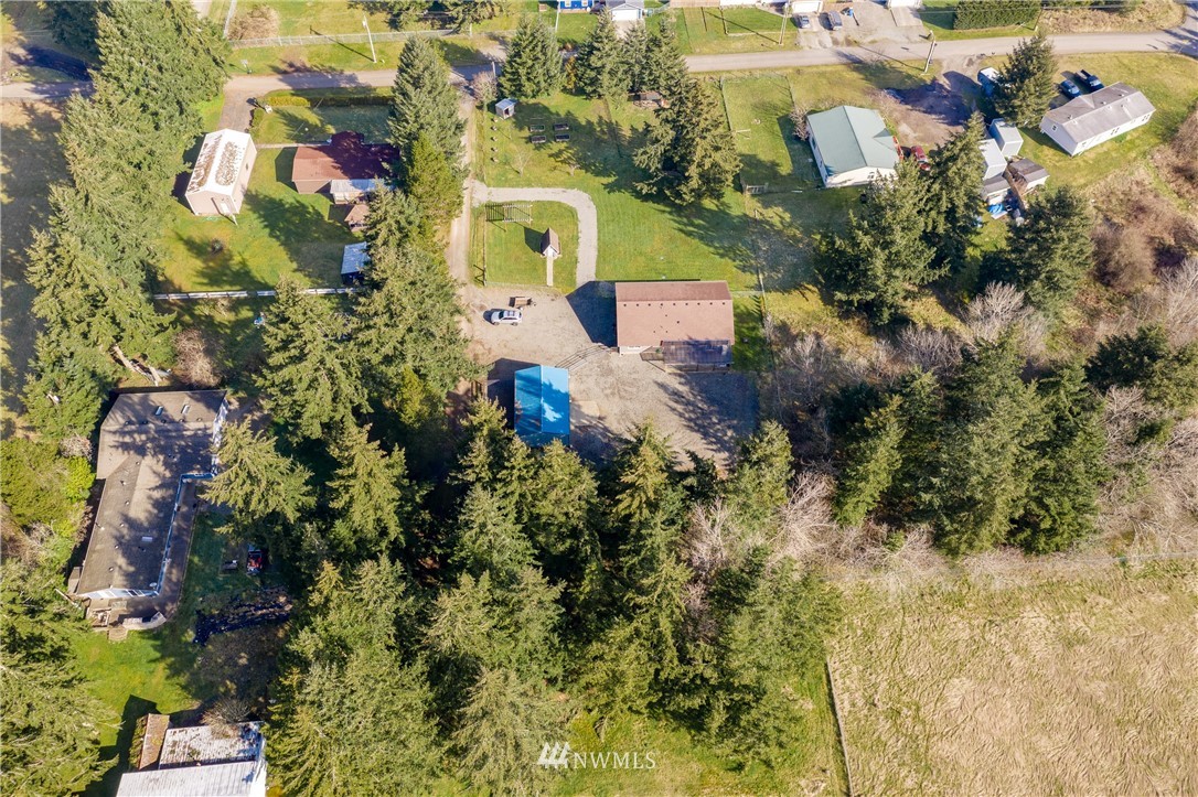 5425 188th Avenue Southwest Rochester, WA 98579 - Photo 38 of 40 an aerial view of residential houses with outdoor space and trees