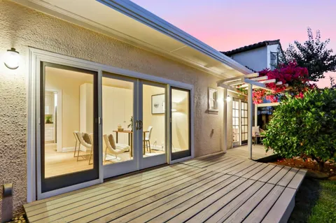 a view of porch with seating space