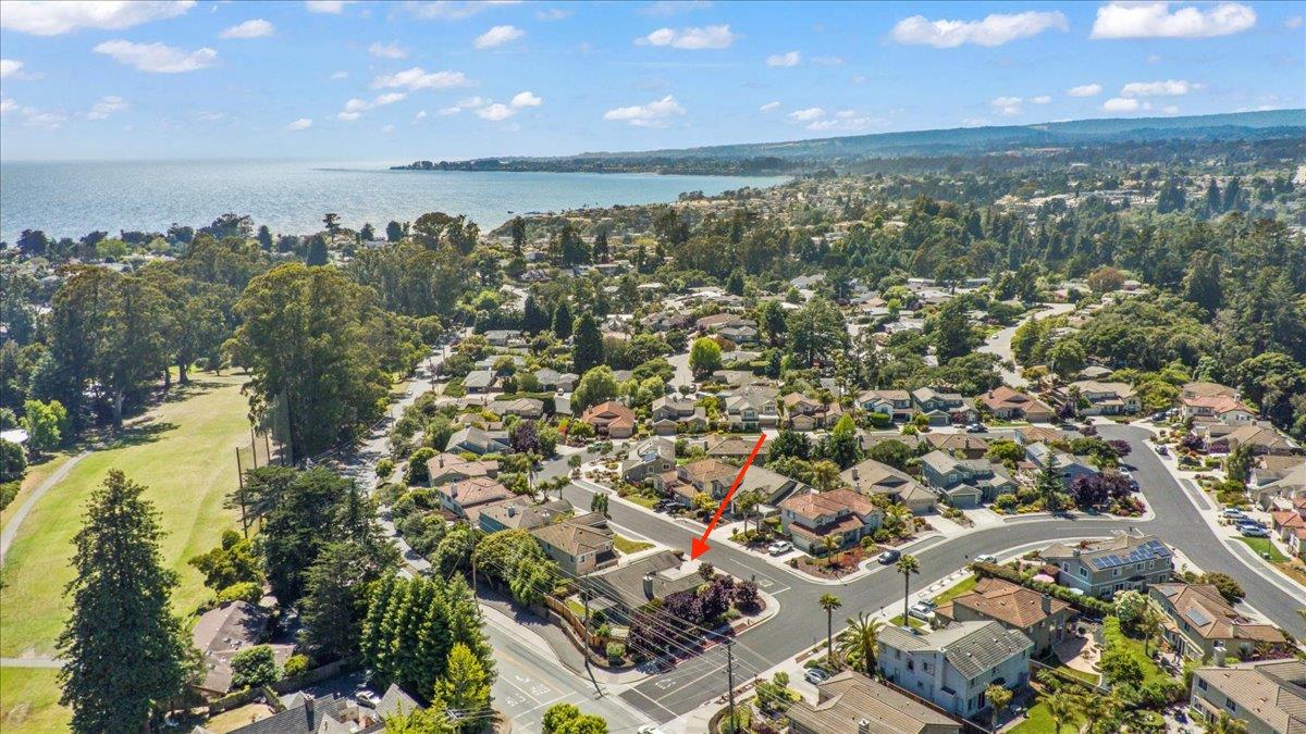 201 Augusta Lane Aptos, CA 95003 - Photo 27 of 36 an aerial view of residential building with outdoor space and lake view