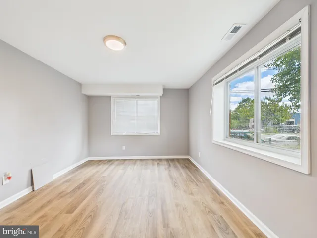 a view of small space with racks on the wall