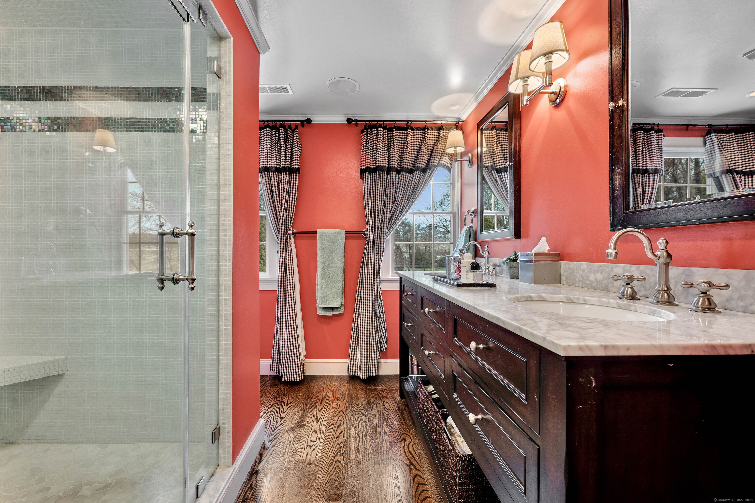 77 Eastfield Road Waterbury, CT 06708 - Photo 11 of 40 a bathroom with a granite countertop sink and a mirror