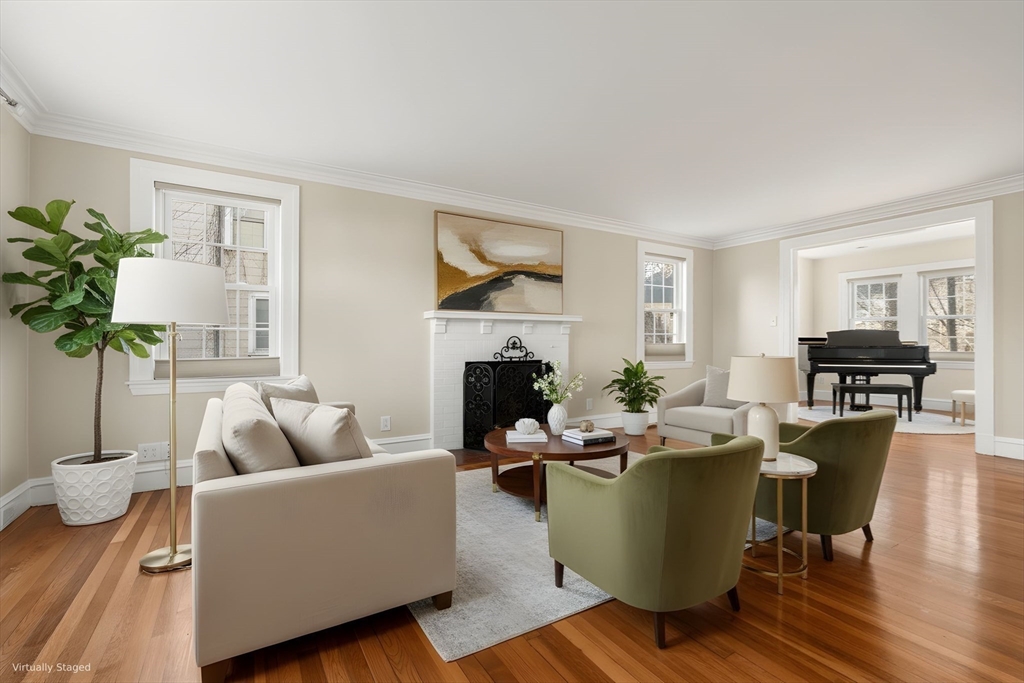 25 Allen Avenue Newton, MA 02468 - Photo 9 of 19 a living room with furniture potted plant and a window