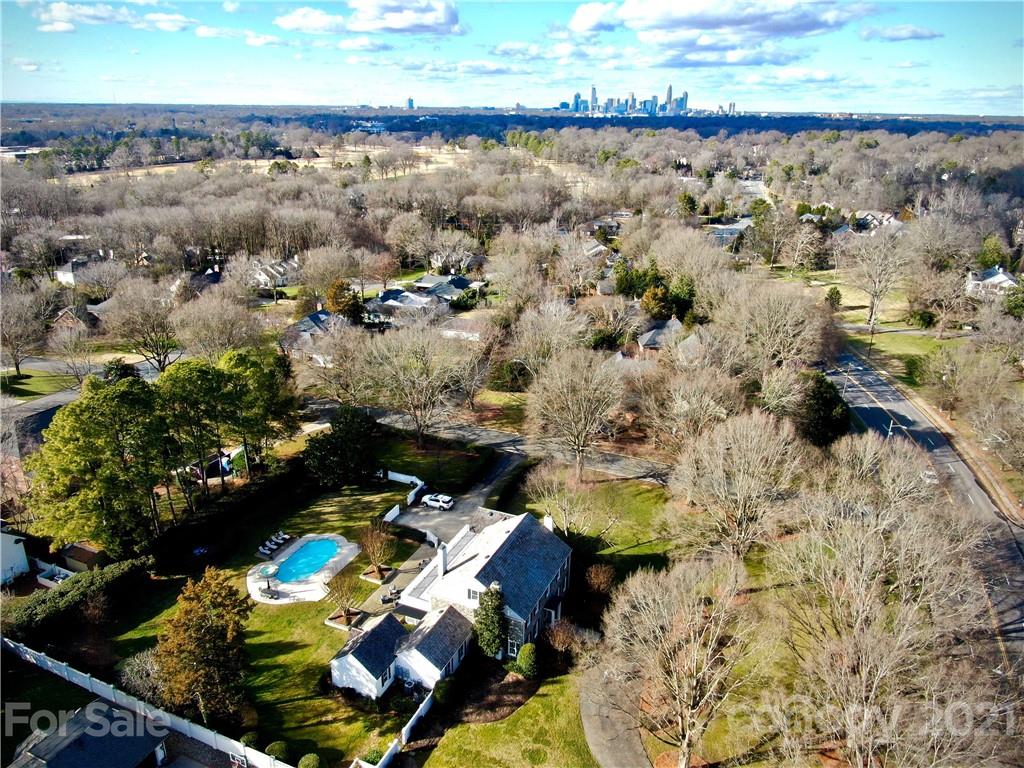 3400 Sharon Road Charlotte, NC 28211 - Photo 32 of 38 an aerial view of a house with a yard