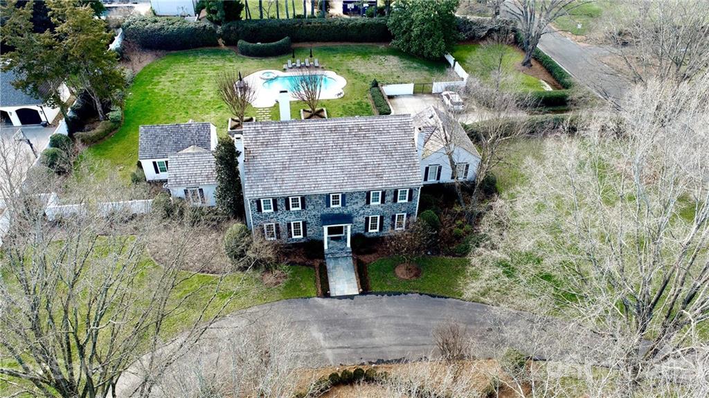 3400 Sharon Road Charlotte, NC 28211 - Photo 38 of 38 an aerial view of a house with swimming pool and garden