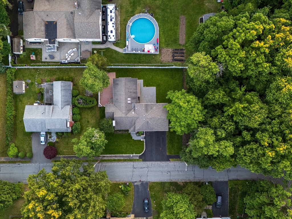 26 Harris Avenue Wellesley, MA 02481 - Photo 40 of 42 an aerial view of a house with a garden