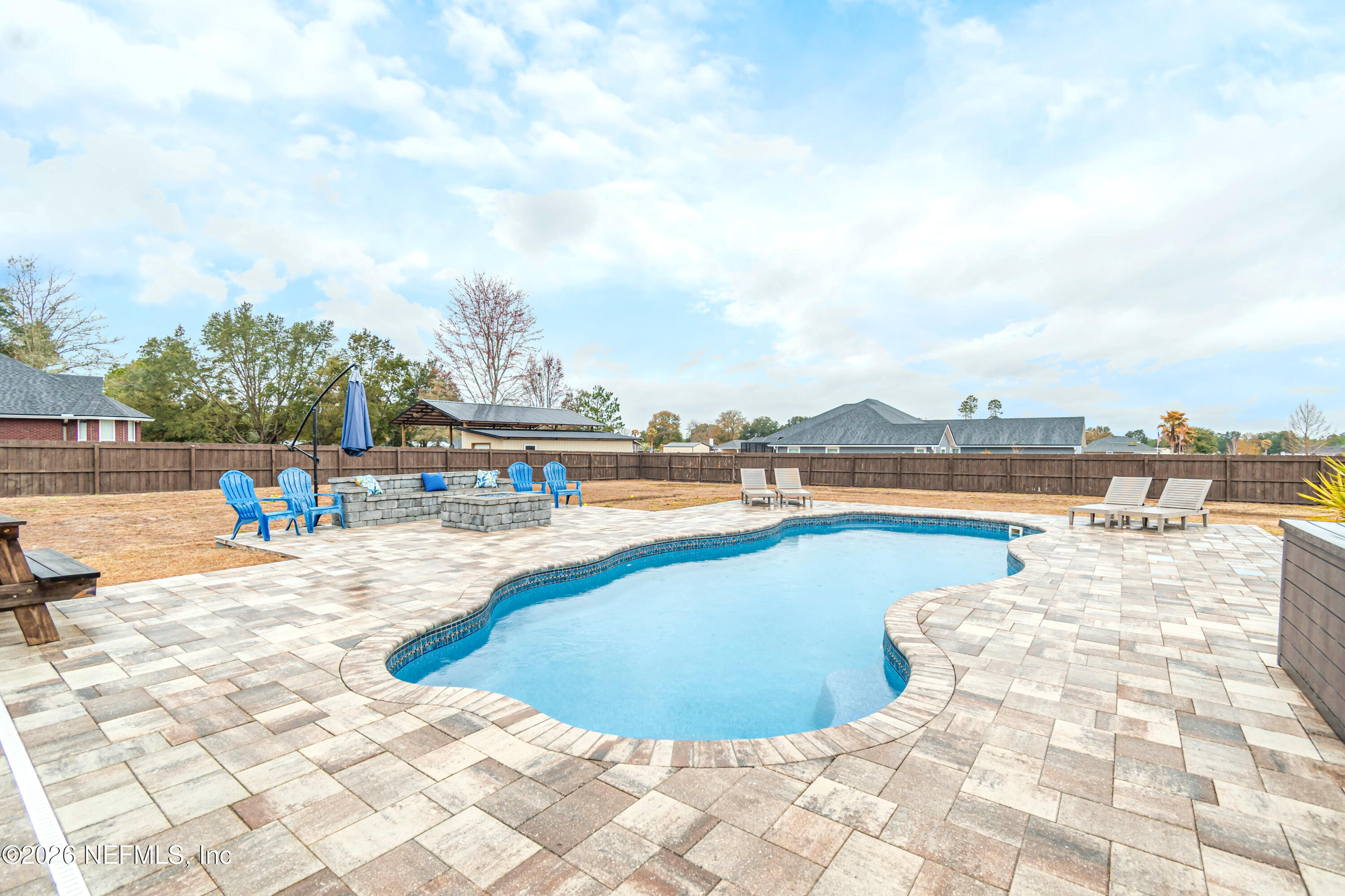 8139 Hunters Ridge South Glen St. Mary, FL 32040 - Photo 42 of 49 a view of a swimming pool and an outdoor seating
