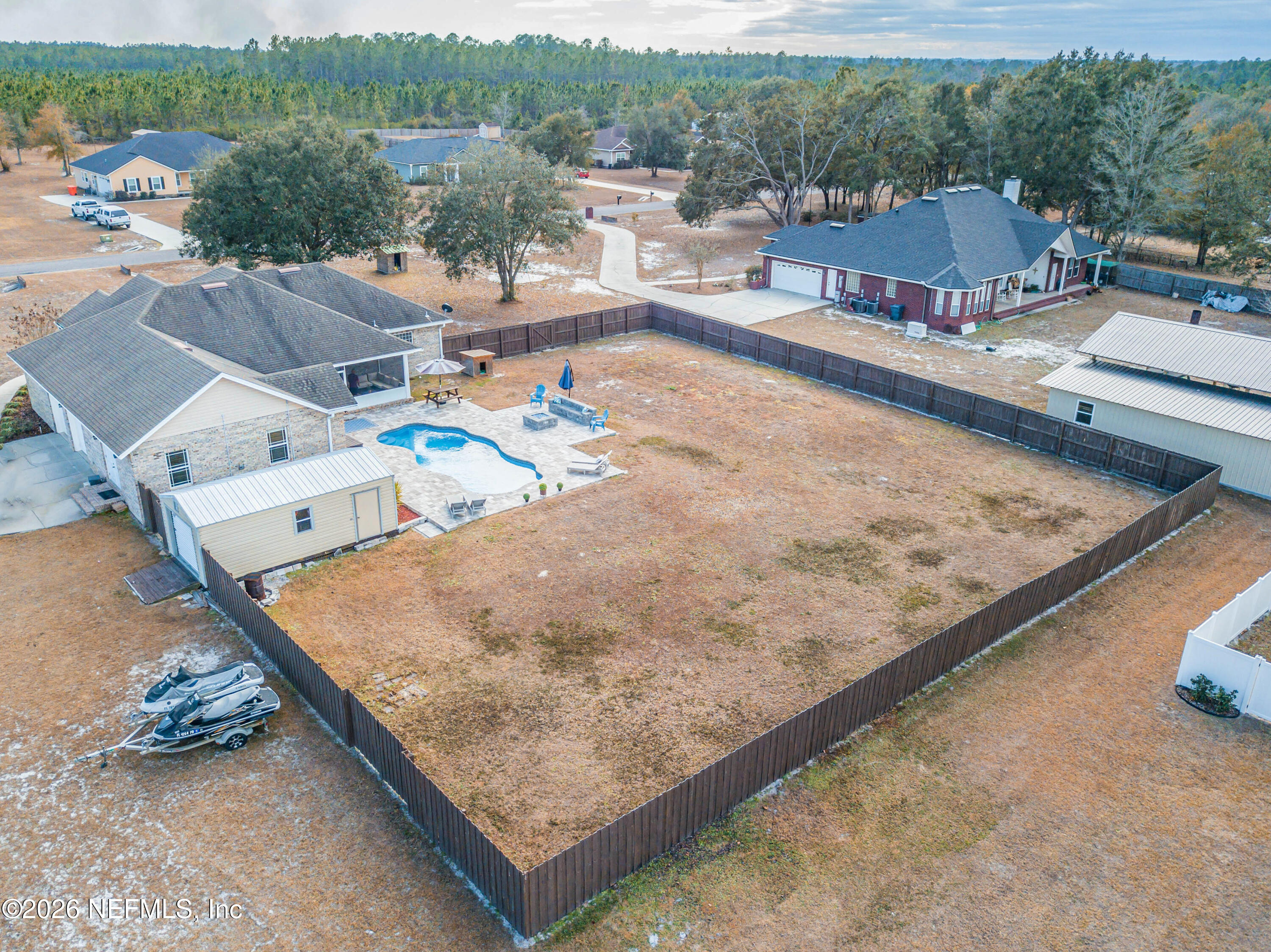 8139 Hunters Ridge South Glen St. Mary, FL 32040 - Photo 48 of 49 a view of a terrace with a yard