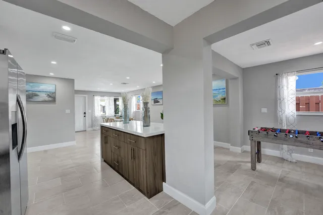 a view of kitchen and kitchen island