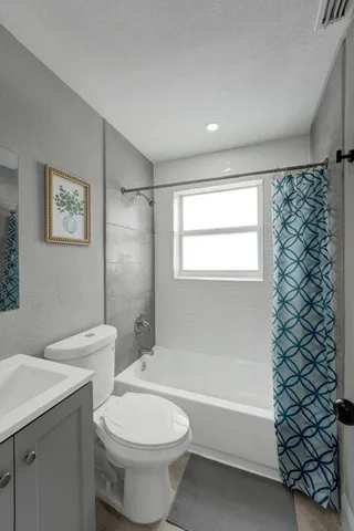 a garden view with a seating space