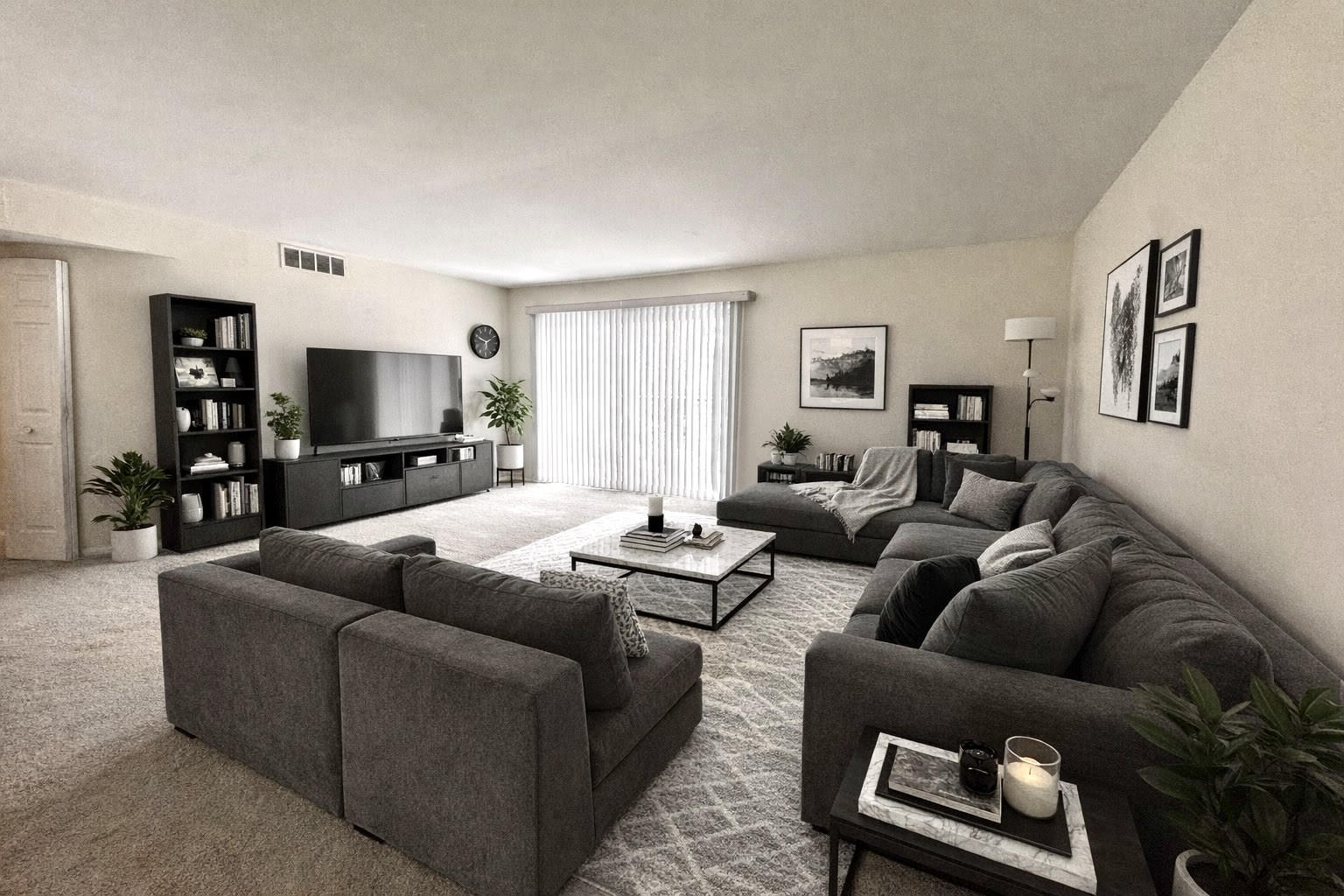 2300 Old Tavern Road, Unit 205 Lisle, IL 60532 - Photo 6 of 12 a living room with furniture and a flat screen tv