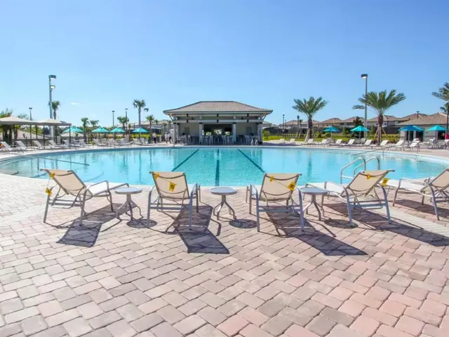 a view of a golf course with a garden