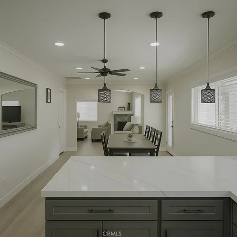 a view of living room with furniture and window