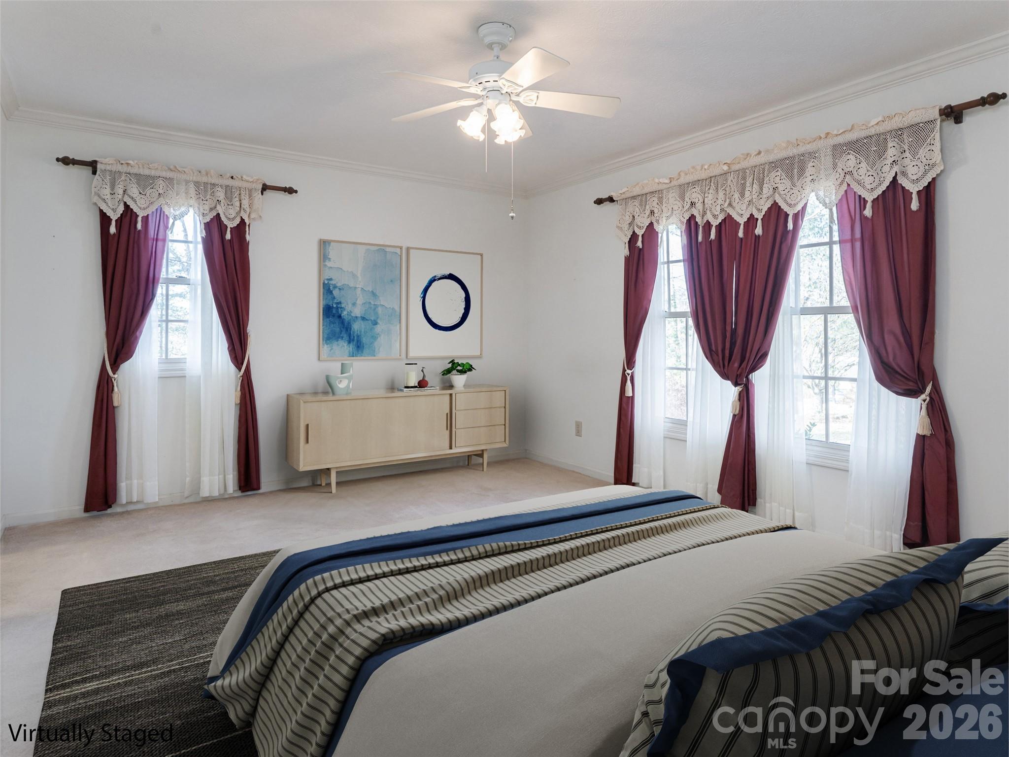 120 Burge Mountain Road Hendersonville, NC 28792 - Photo 22 of 44 a bedroom with a bed window and a walk in closet