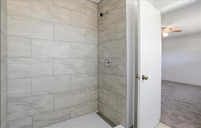 a bathroom with a shower
