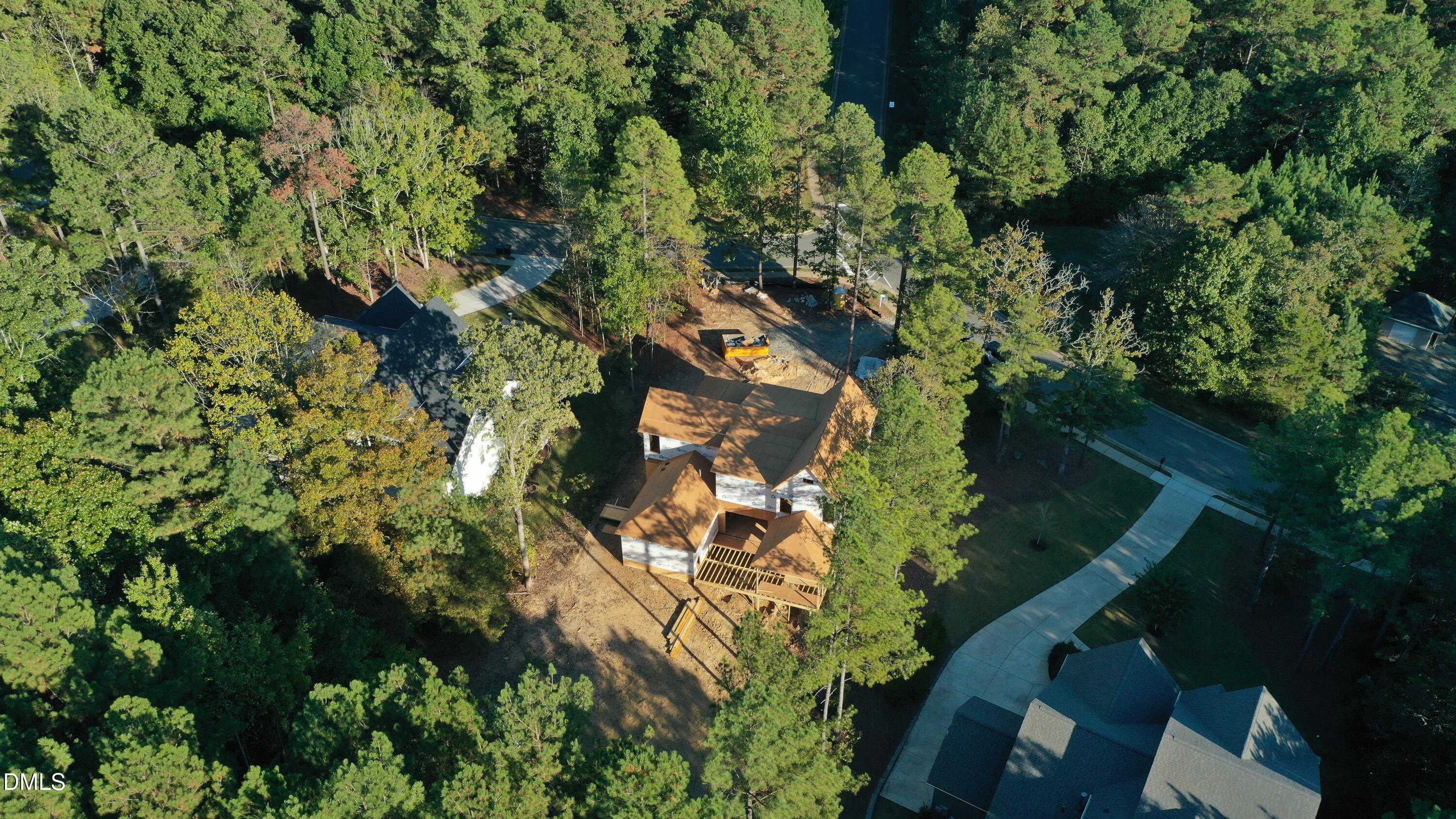 9 High Ridge Lane Pittsboro, NC 27312 - Photo 8 of 25 an aerial view of residential house with outdoor space and trees all around