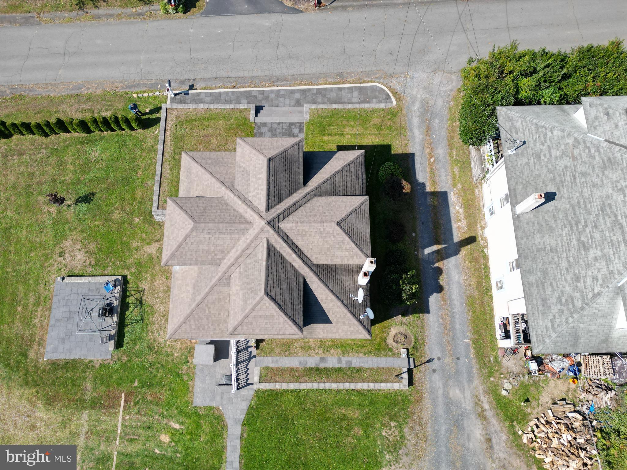 152 Stein Road Ashland, PA 17921 - Photo 37 of 40 an aerial view of a house with a swimming pool