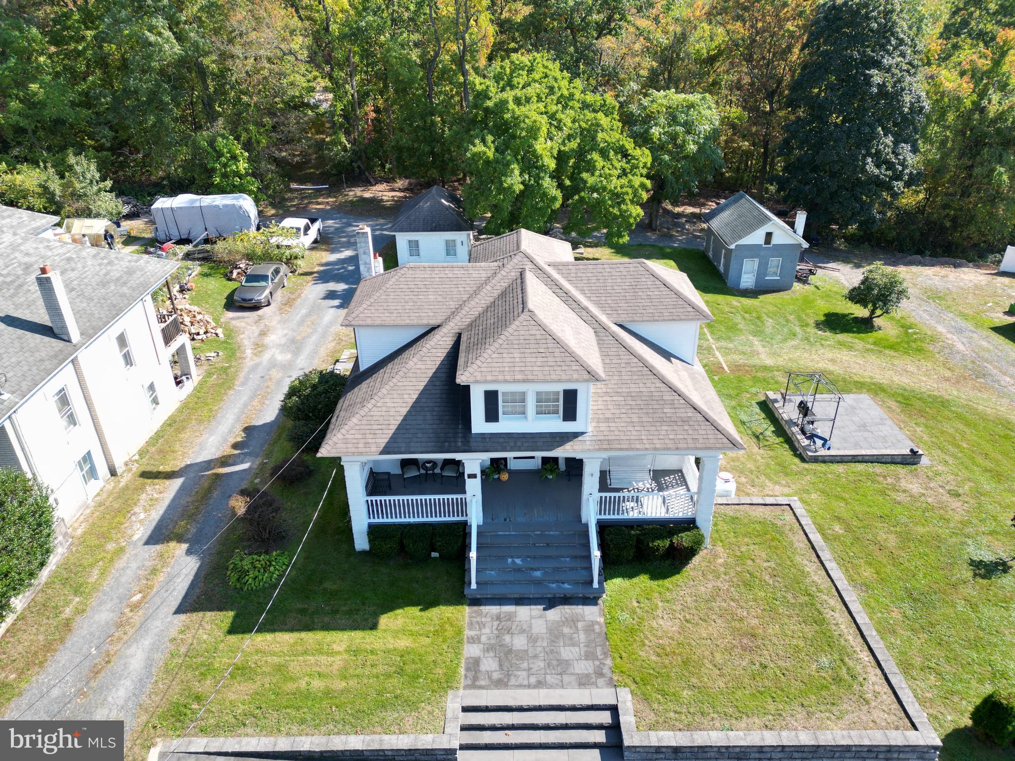 152 Stein Road Ashland, PA 17921 - Photo 39 of 40 an aerial view of a house with swimming pool
