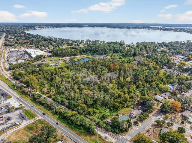 a view of a city and ocean