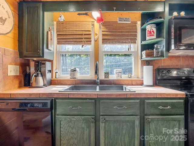 a kitchen sink with a window